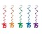 Beistle Pack of 30 Assorted Color 75th Birthday Metallic Spiral Hanging Party Decoration Whirls 36"
